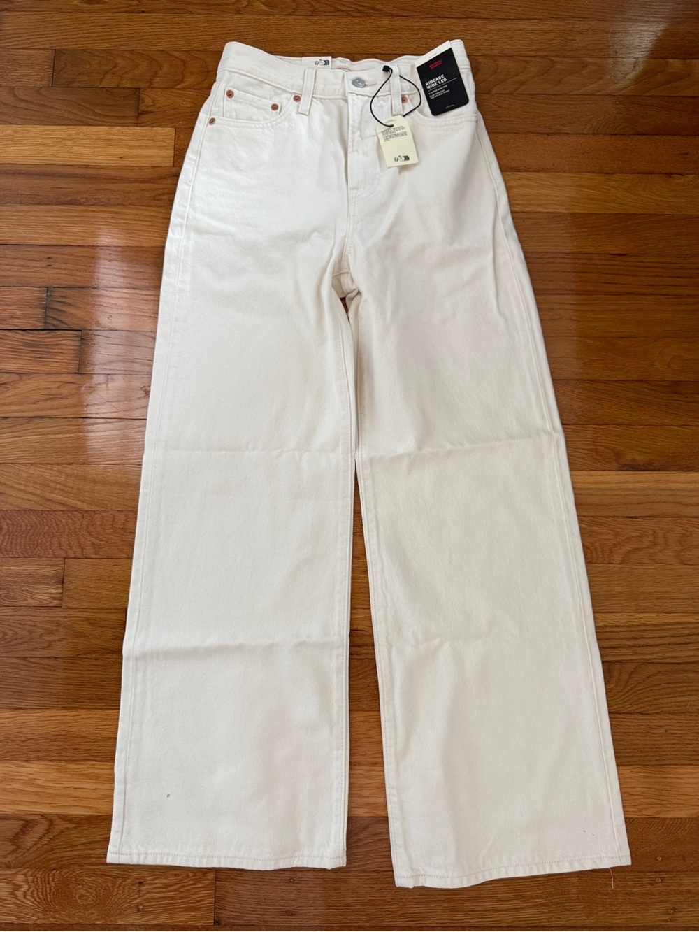 Levi's Cream White Wide-Leg Jeans